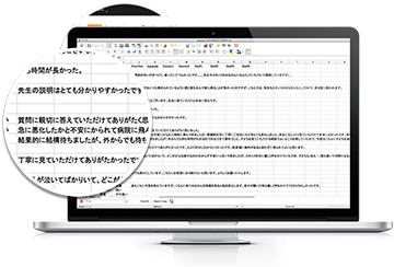 Bee患者満足度調査 フリーコメント集計結果イメージ